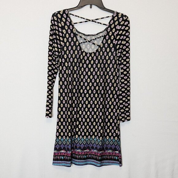 LOVEAPPELL Black/White Rayon Stretch Straight Pencil Dress; 3/4 Sleeve; Size SP - Picture 2 of 5